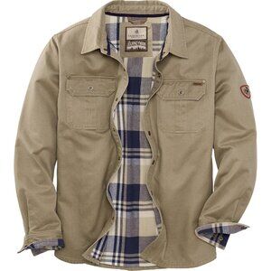 Mens Twig Whitetails Flannel Lined Shirt Jacket Waxed Cotton Water Resis
